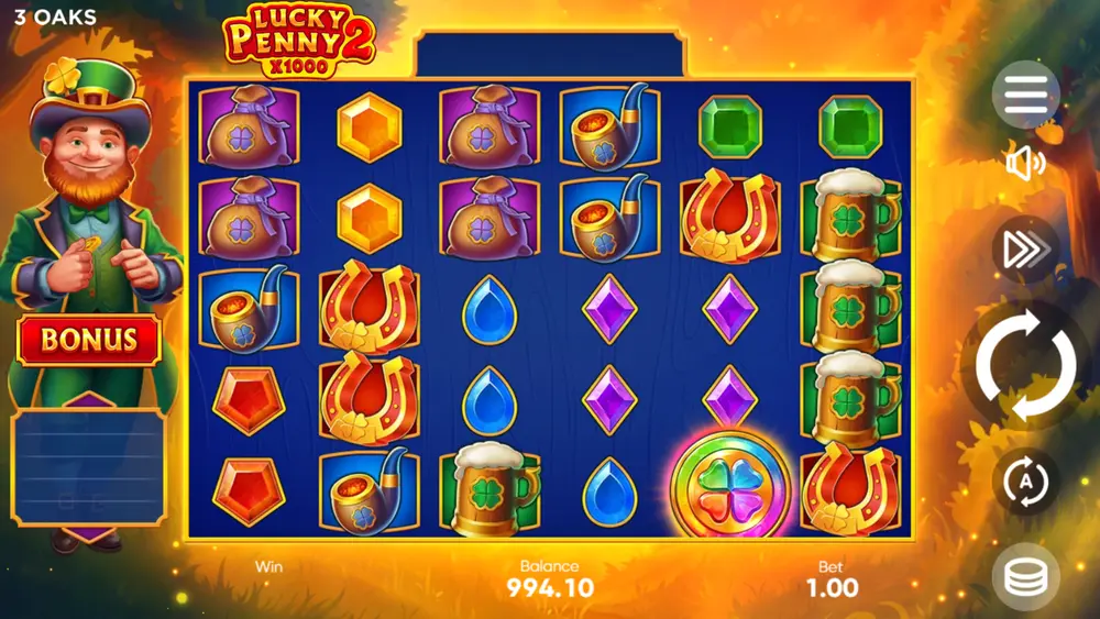 Lucky Penny 2 Free Spins trigger screen showing Scatter symbols and spin count awarded